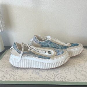 Stylish Blue and White Sneakers